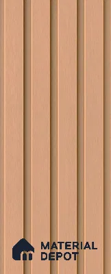 Beige Wooden Exterior Wall Panel PN 06471 F Elite Clad 4 Flute Design 9.51 ft x 8.88 inch WPC Panel - 26 mm | Suitable for Balcony, Facade & Open Area | Width is Subjected to 5% Variation