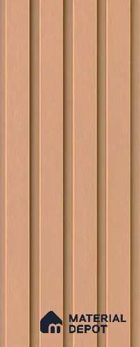 Beige Wooden Exterior Wall Panel PN 06471 L Elite Clad 5 Flute Design 9.51 ft x 9.24 inch WPC Panel - 26 mm | Suitable for Balcony, Facade & Open Area | Width is Subjected to 5% Variation