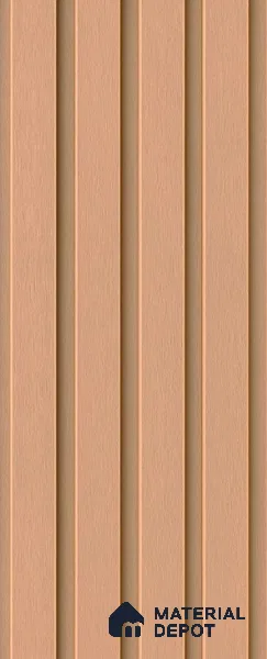 Beige Wooden Exterior Wall Panel PN 06471 F Elite Clad 4 Flute Design 9.51 ft x 8.88 inch WPC Panel - 26 mm | Suitable for Balcony, Facade & Open Area | Width is Subjected to 5% Variation