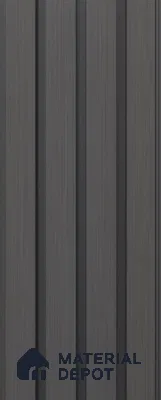 Grey Wooden Exterior Wall Panel PN 06471 C Elite Clad 4 Flute Design 9.51 ft x 8.88 inch WPC Panel - 26 mm | Suitable for Balcony, Facade & Open Area | Width is Subjected to 5% Variation