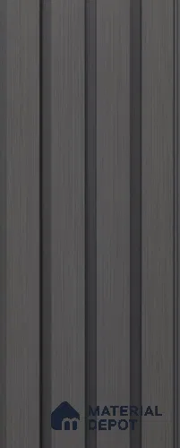 Grey Wooden Exterior Wall Panel PN 06471 C Elite Clad 4 Flute Design 9.51 ft x 8.88 inch WPC Panel - 26 mm | Suitable for Balcony, Facade & Open Area | Width is Subjected to 5% Variation