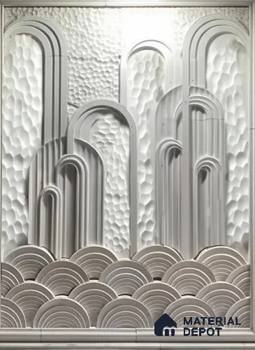 Duco Paintable Grey Design CNC Made HDHMR Panel 8 ft x 4 ft -25 mm