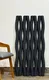 PN 06442 B Ribbon Wave Series PU Stone Panel 4x2 ft – 35 mm Black indoor decorative stone wall panel