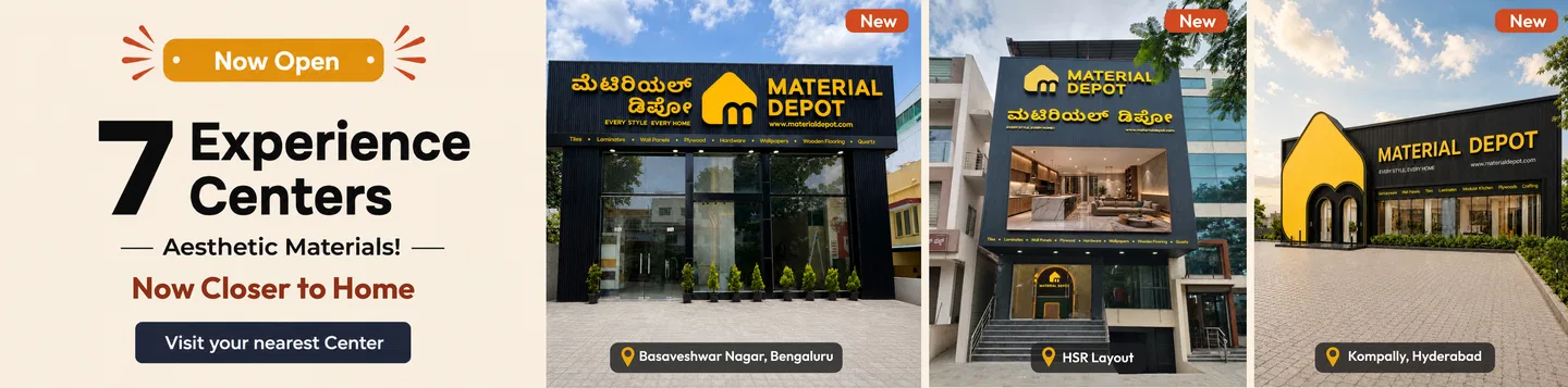 Material Depot Store Banner in Kompally & HSR Layout