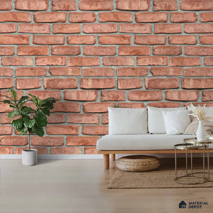 A close-up of a 3D Stone Tiles Themed Wallpaper for Walls 19.6 Inches(W) x 420 Inches(H) Atarangi Series 3D Patterned - 57 Sq. Ft. with a finish available at Material Depot in Bangalore