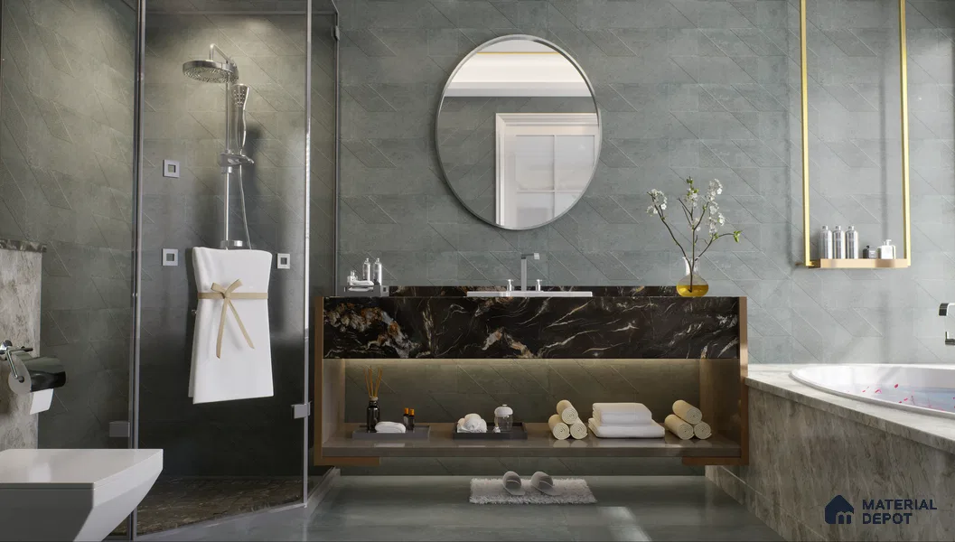 TL 01226 A Lassa Steel 1200x300 mm GVT Stone Look Tile - 9 mm
