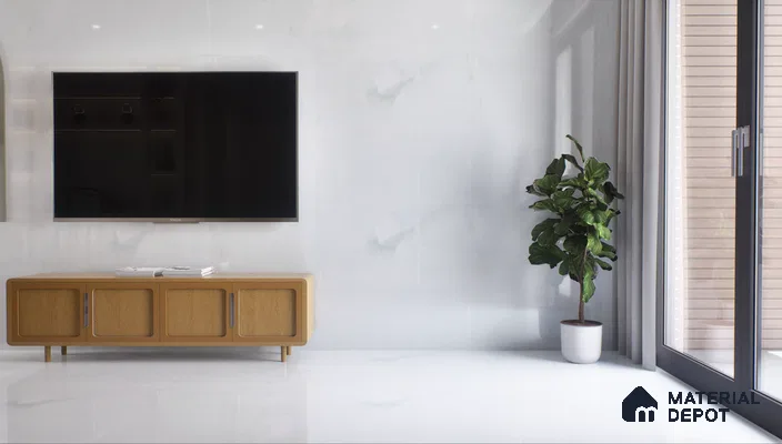 Large Format Marble Floor & Wall Tile TL 01467 Ocean Galaxy 6 ft x 4 ft Glossy Finish Vitrified Tile - 9 mm | Suitable For Living Room, Bedroom, Office | Adhesive and Spacers Must be Used During Installation