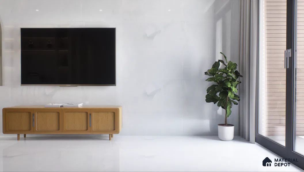 Large Format Marble Floor & Wall Tile TL 01467 Ocean Galaxy 6 ft x 4 ft Glossy Finish Vitrified Tile - 9 mm | Suitable For Living Room, Bedroom, Office | Adhesive and Spacers Must be Used During Installation