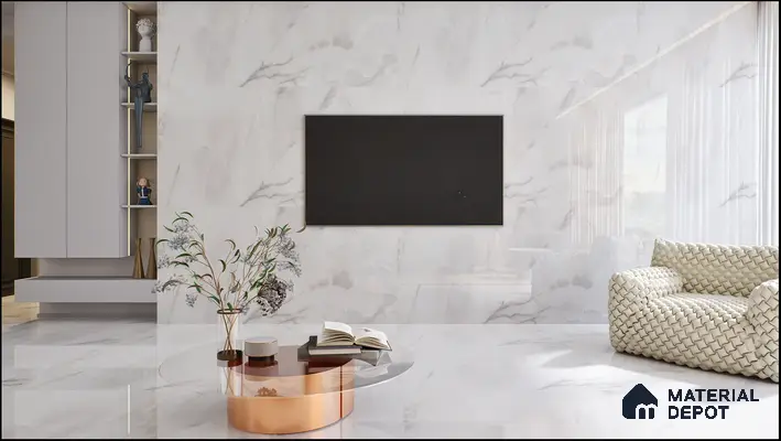 Large Format Marble Floor & Wall Tile TL 01466 Mercato Onyx 6 ft x 4 ft Glossy Finish Vitrified Tile - 9 mm | Suitable For Living Room, Bedroom, Office | Adhesive and Spacers Must be Used During Installation