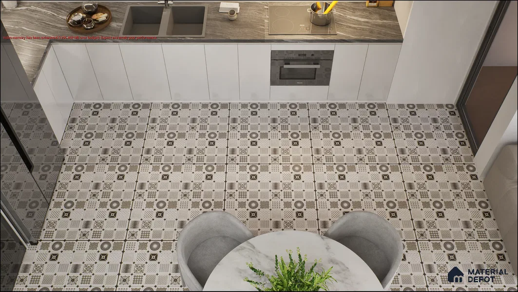 Moroccan Floor Decor Tile TL 11797 F | 2 ft x 2 ft Vitrified Double Digital Matte Tile - 9 mm | Suitable For Kitchen, Accent/Feature Wall, Dining Area