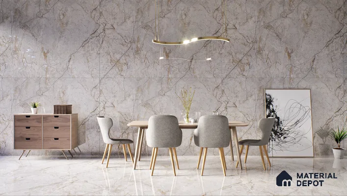 TL 11536 Almagro Beige Endless 6 ft x 4 ft Glossy Vitrified Tile - 15 mm | Adhesive and Spacers Must be Used During Installation