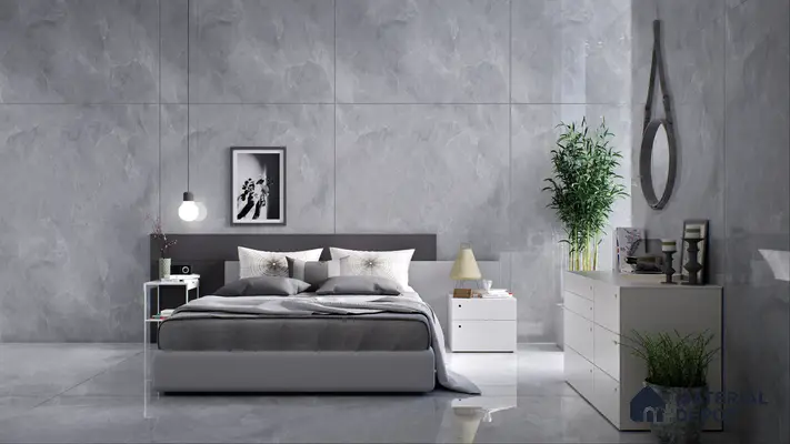 Marble Floor & Wall Tile TL 07138 Sumia Grey 4 ft x 2 ft Glossy Finish Vitrified Tile - 9 mm | 4 Random Design | Suitable For living Room, Bedroom, Bathroom