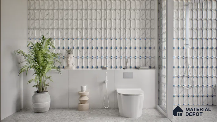 Faux Subway Wall Tile TL 04920 F Estilo Retro Plain Venatino 1 ft x 1 ft Ceramic Matte Finish - 9 mm | Suitable for Highlighter Walls, Foyer, Bathroom, Kitchen Wall & Backsplashes | Please Expect a Slight Variation of Pattern
