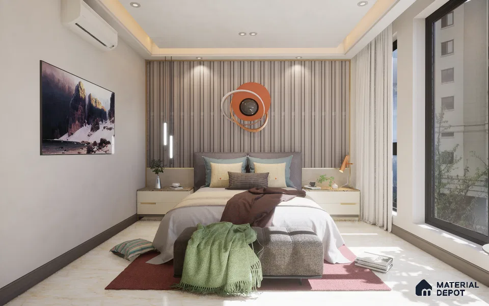 White Plain Colour Louver 2029 (2029 Color Series) 8 ft x 4.9 inch Charcoal Panel - 12 mm | Suitable for Feature Wall, TV Unit & Living Room | Width is Subjected to 5% Variation