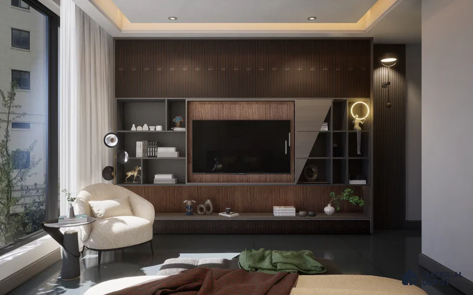 Brown Wooden Louver 2007 Noce Italiano 8 ft x 4.9 inch Charcoal Panel - 12 mm | Suitable for Feature Wall, TV Unit & Living Room | Width is Subjected to 5% Variation