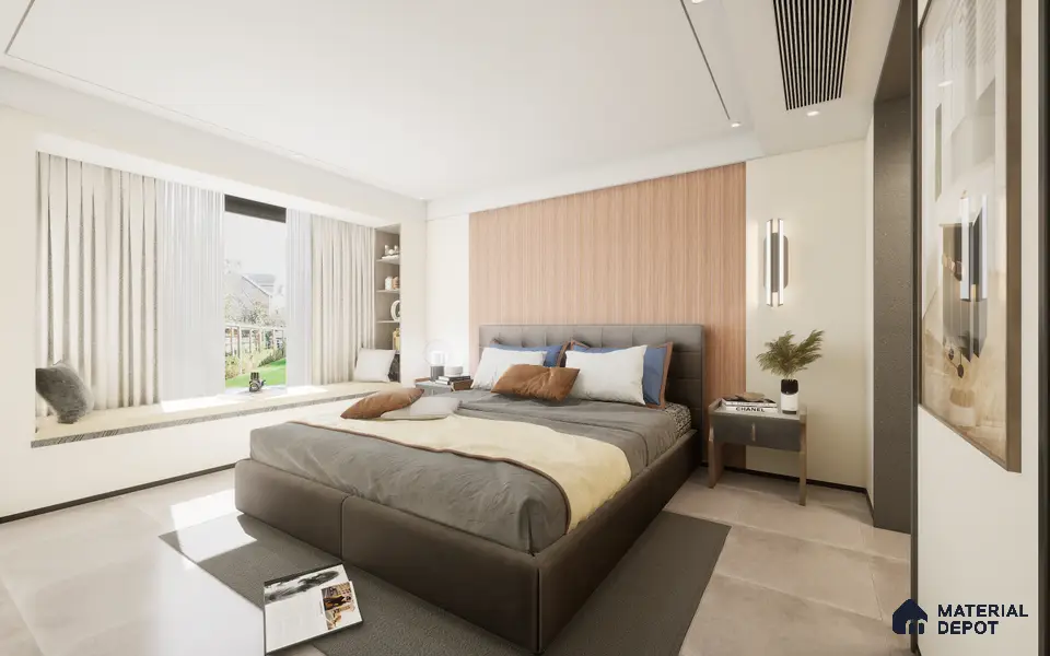 Brown Fabric Louver 8101 9 ft x 6.6 inch Charcoal Panel - 12 mm | Suitable for Feature Wall, TV Unit & Living Room | Width is Subjected to 5% Variation