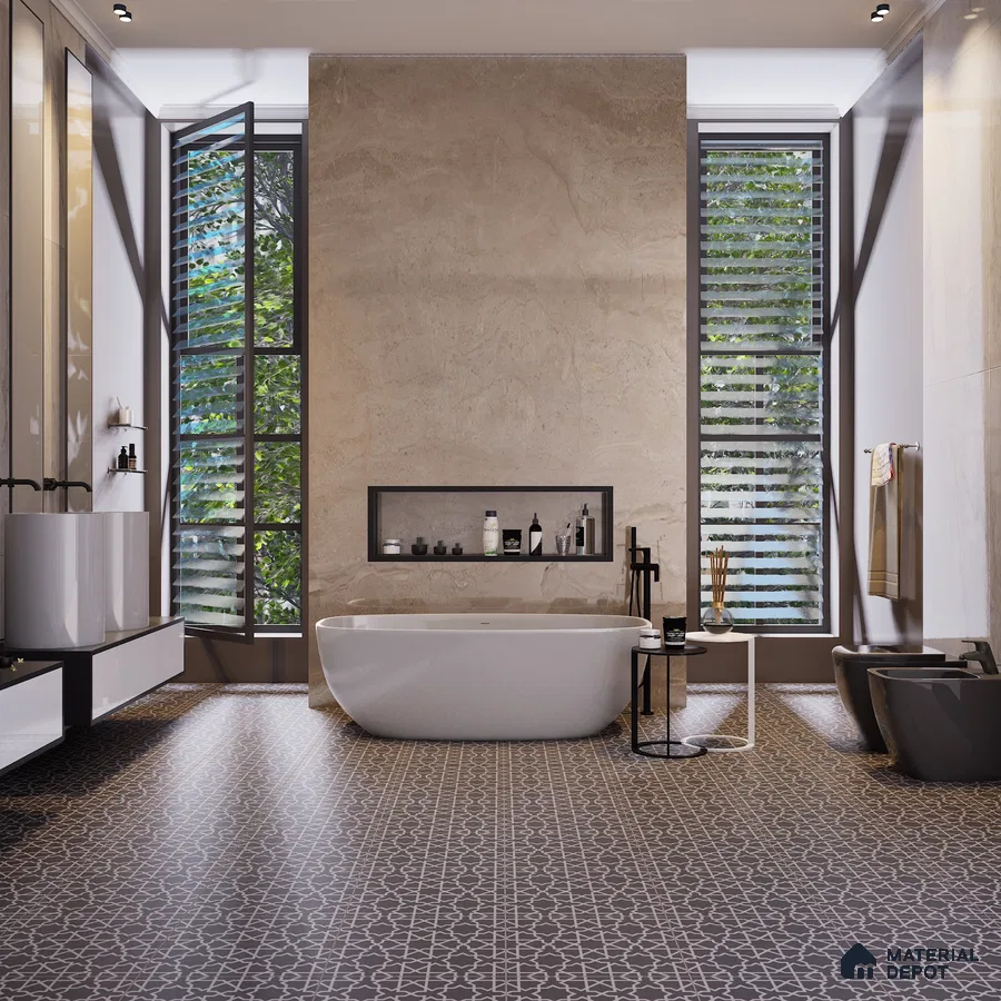529 300x300 mm Matte finish Moroccan Series Heavy Duty Ceramic Tile | Material Depot