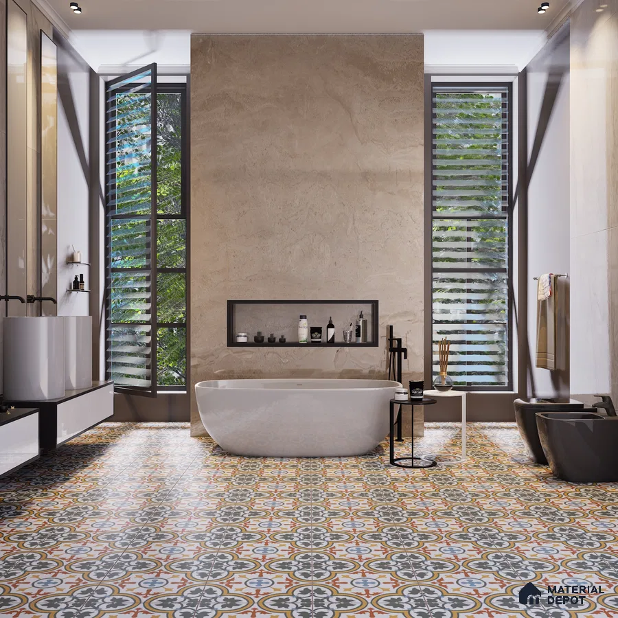 533 300x300 mm Matte finish Moroccan Series Heavy Duty Ceramic Tile | Material Depot