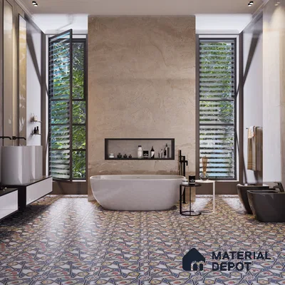Moroccan Wall & Floor Tile TL 10473 Prismaа 1 ft x 1 ft Vitrified Glue Granula Matte Finish - 9.5 mm | Suitable for Bathroom, Kitchen, Balcony | 2 mm Spacer is Mandatory | Please Expect a Slight Variation of Pattern
