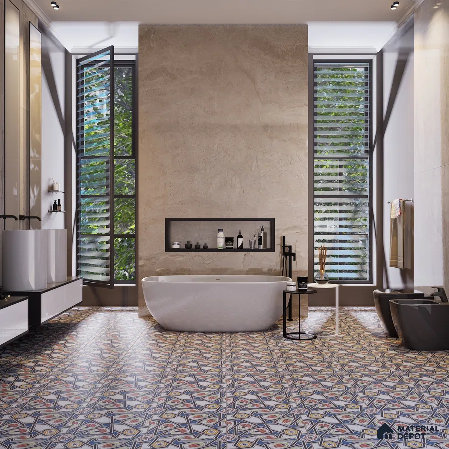 551 300x300 mm Matte finish Moroccan Series Heavy Duty Ceramic Tile | Material Depot