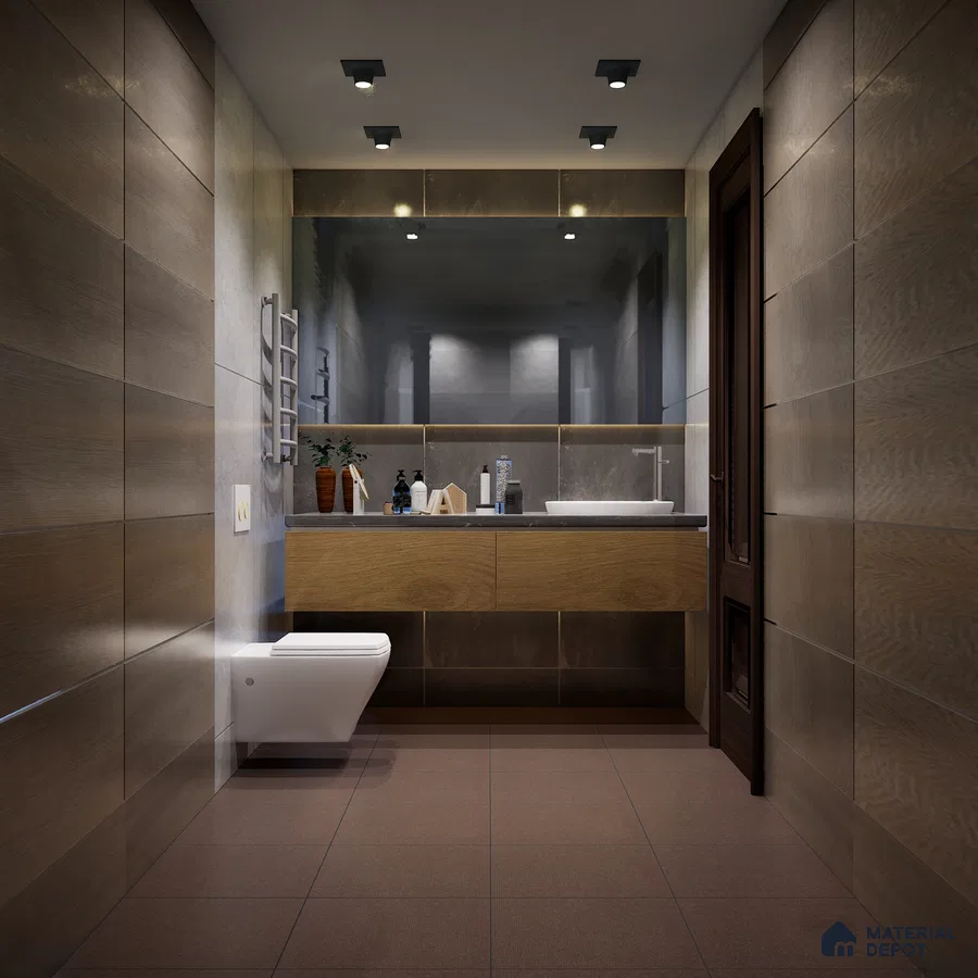Brown Anti Slip Bathroom Plain Tiles | 300x300 mm MD 535715 | Material Depot