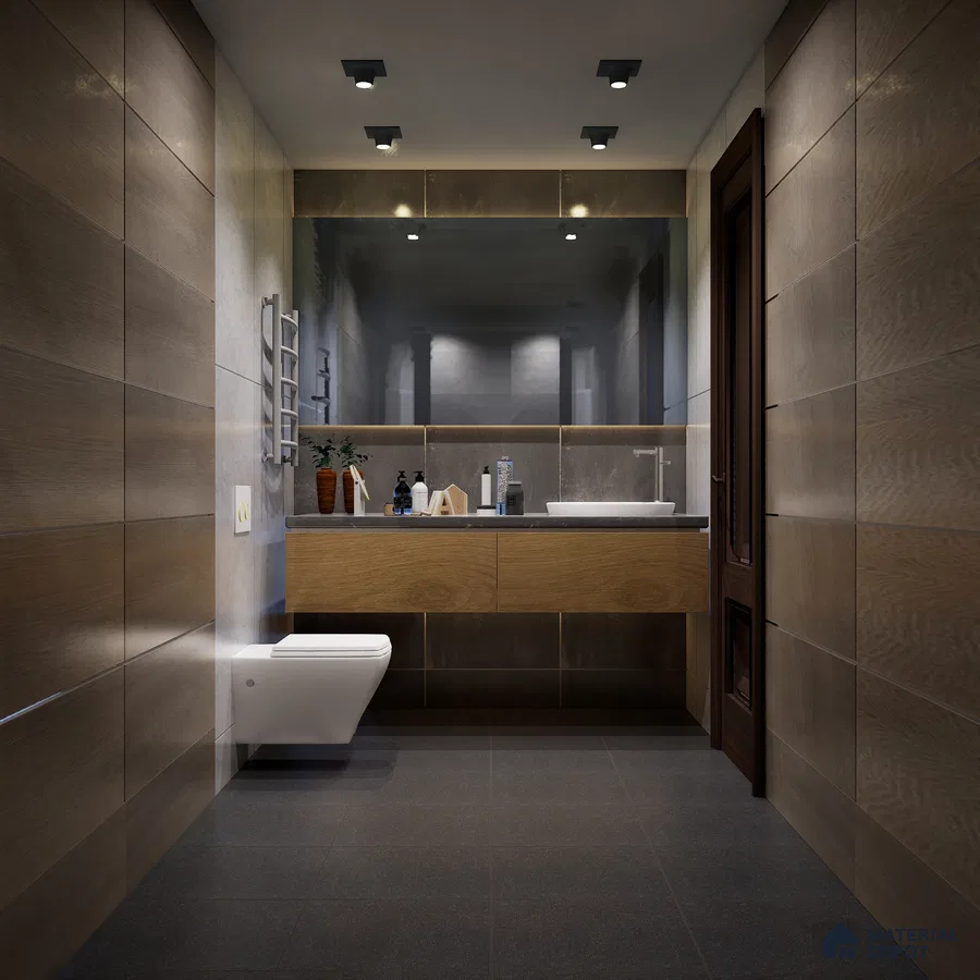 Black Anti Skid Ceramic Bathroom Plain Tile | 300x300 mm MD 535719 | Material Depot