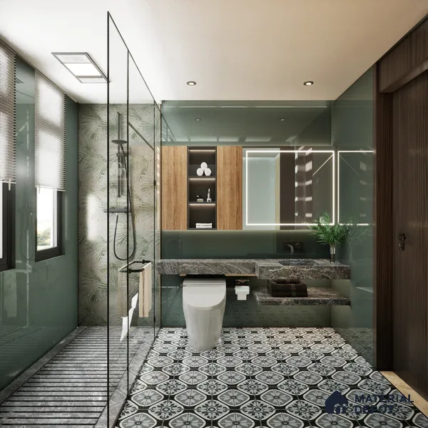 Moroccan Wall & Floor Tile TL 05191 Zellige Floral Grey Multi Colour 1 ft x 1 ft Porcelain Matte Finish - 9 mm | Suitable for Kitchen, Bathroom, Balcony | Please Expect a Slight Variation of Pattern