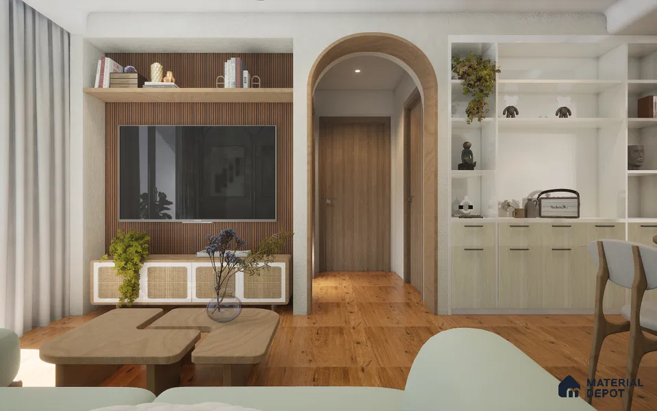 Brown Wooden Louver 6101 9 ft x 4.8 inch Charcoal Panel - 12 mm | Suitable for Feature Wall, TV Unit & Living Room | Width is Subjected to 5% Variation