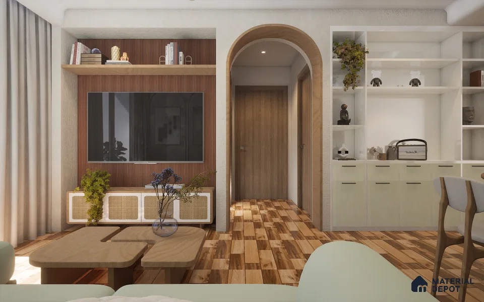 Brown Wooden Louver 6201 9 ft x 4.8 inch Charcoal Panel - 12 mm | Suitable for Feature Wall, TV Unit & Living Room | Width is Subjected to 5% Variation