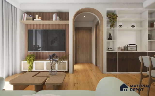 Brown Wooden Louver 6301 9 ft x 4.8 inch Charcoal Panel - 12 mm | Suitable for Feature Wall, TV Unit & Living Room | Width is Subjected to 5% Variation