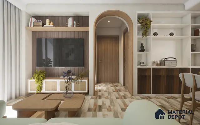 Brown Wooden Louver 6303 9 ft x 4.8 inch Charcoal Panel - 12 mm | Suitable for Feature Wall, TV Unit & Living Room | Width is Subjected to 5% Variation