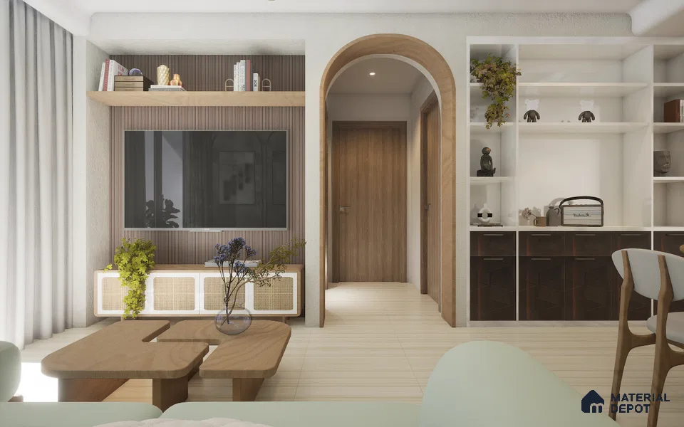 Brown Wooden Louver 7101 9 ft x 5.8 inch Charcoal Panel - 13 mm | Suitable for Feature Wall, TV Unit & Living Room | Width is Subjected to 5% Variation