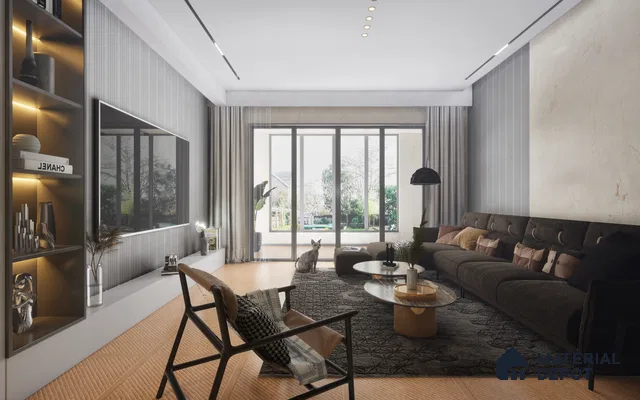 Grey Plain Colour Louver Carbon 282 9 ft x 4.7 inch MDF Panel - 18 mm | Suitable for Feature Wall, TV Unit & Living Room | Width is Subjected to 5% Variation