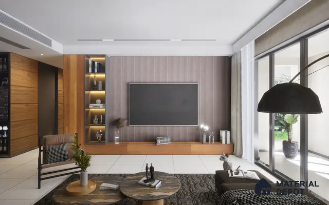 Brown Plain Colour Louver 17303 9 ft x 5 inch Charcoal Panel - 12 mm | Suitable for Feature Wall, TV Unit & Living Room | Width is Subjected to 5% Variation
