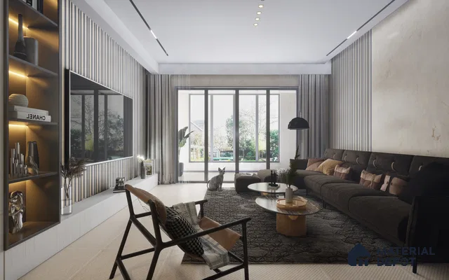 Brown Wooden Louver 1199 244 (Trend 1199) 8 ft x 4.9 inch Charcoal Panel - 12 mm | Suitable for Feature Wall, TV Unit & Living Room | Width is Subjected to 5% Variation