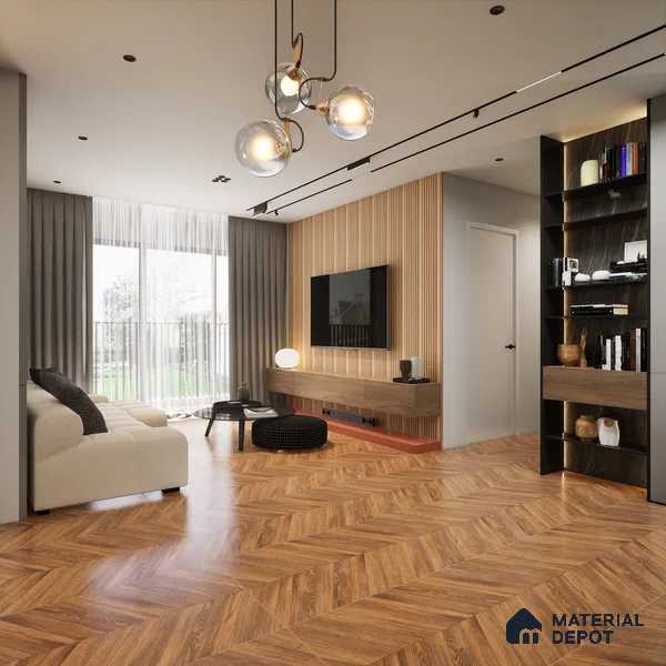 Wood Wall & Floor Dark Tile TL 11855 | 4 ft x 2 ft Vitrified Matte Tile - 9 mm