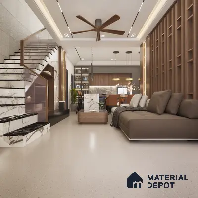 Mozart Stone 1200x600 mm Matte Finish Terrazzo Collection Full Body Floor and Wall Tile - 9 mm | Material Depot