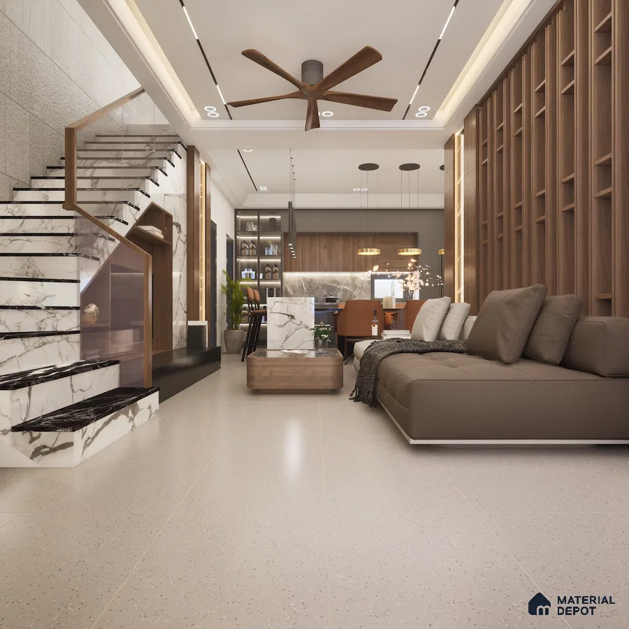 Mozart Stone 1200x600 mm Matte Finish Terrazzo Collection Full Body Floor and Wall Tile - 9 mm | Material Depot