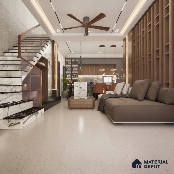 Terrazzo Wall & Floor Tile TL 04240 Stone Matte Finish 1200x600 mm Full Body Vitrified Tile - 9 mm