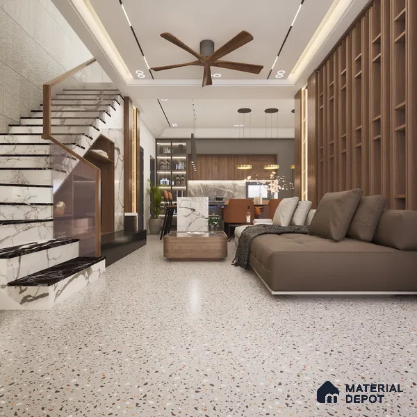Terrazzo Wall Tile TL 06527 F G Gobi Gris 2 ft x 1 ft Ceramic Matte Finish - 8 mm | Suitable for Living Room, Kitchen & Bathroom