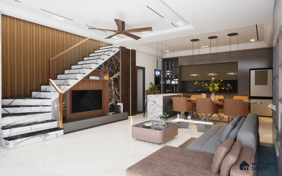 Brown Wooden Louver 1173 244 (Trend 1173) 8 ft x 4.9 inch Charcoal Panel - 12 mm | Suitable for Feature Wall, TV Unit & Living Room | Width is Subjected to 5% Variation