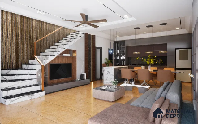Brown Stone Louver 1180 244 (Trend 1180) 8 ft x 4.9 inch Charcoal Panel - 12 mm | Suitable for Feature Wall, TV Unit & Living Room | Width is Subjected to 5% Variation