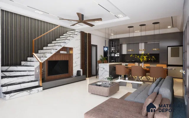 Brown Wooden Louver 1194 244 (Trend 1194) 8 ft x 4.9 inch Charcoal Panel - 12 mm | Suitable for Feature Wall, TV Unit & Living Room | Width is Subjected to 5% Variation