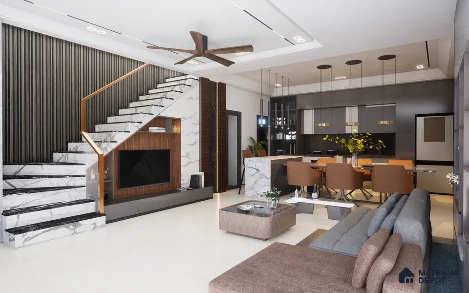 Brown Wooden Louver 1194 244 (Trend 1194) 8 ft x 4.9 inch Charcoal Panel - 12 mm | Suitable for Feature Wall, TV Unit & Living Room | Width is Subjected to 5% Variation