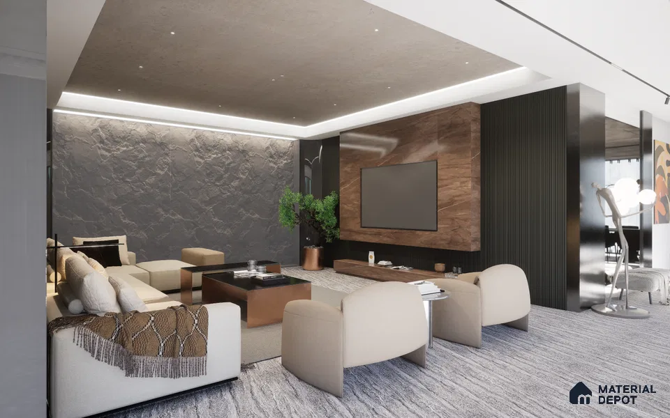 Black Plain Colour Louver Black 109 9 ft x 4.7 inch MDF Panel - 18 mm | Suitable for Feature Wall, TV Unit & Living Room | Width is Subjected to 5% Variation