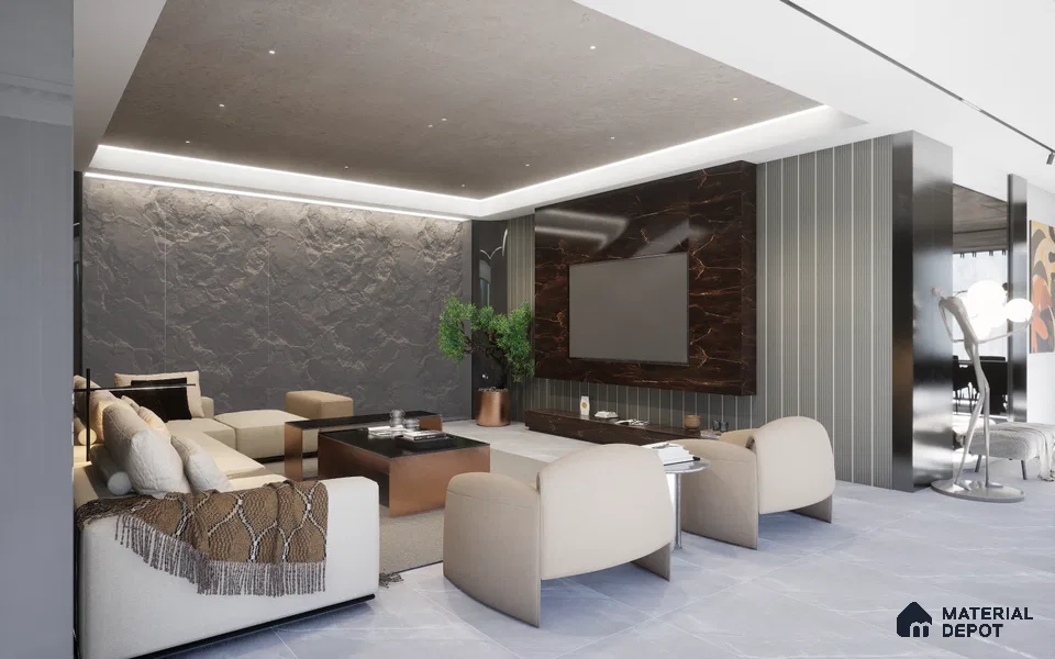 94846 SI Harley Reyra 8 ft x 4 ft Texture Finish Decorative Laminate - 1 mm  | Suitable for TV Unit, Wardrobe, Kitchen Cabinets | Matching Edgeband Code - (Rehau - 816P) | (E3 - 2537 MT)