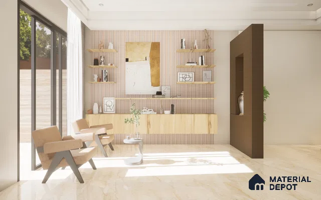 Ivory Wooden Louver VL 14 HA (VL 14) 8 ft x 4.9 inch Charcoal Panel - 12 mm | Suitable for Feature Wall, TV Unit & Living Room | Width is Subjected to 5% Variation