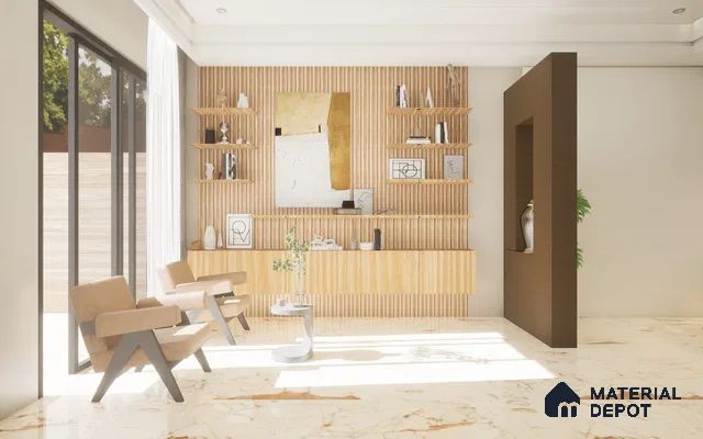 Brown Wooden Louver VL 19 PA (VL 19) 8 ft x 4.9 inch Charcoal Panel - 12 mm | Suitable for Feature Wall, TV Unit & Living Room | Width is Subjected to 5% Variation