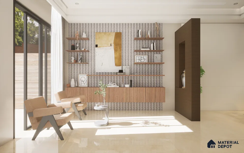 Grey Patterned Louver VL 21 AT (VL 21) 8 ft x 4.9 inch Charcoal Panel - 12 mm | Suitable for Feature Wall, TV Unit & Living Room | Width is Subjected to 5% Variation