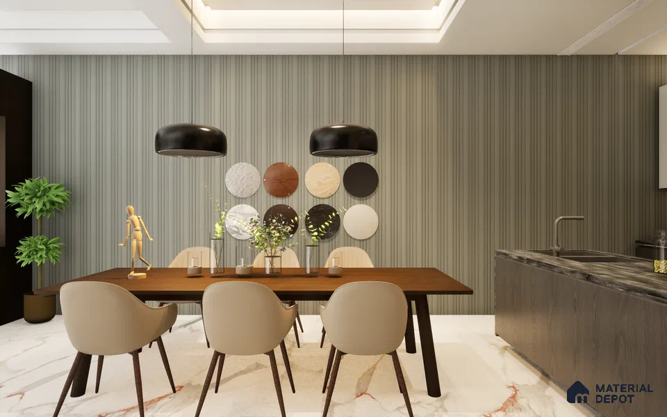 Grey Plain Colour Louver SA 4006 8 ft x 4.9 inch Charcoal Panel -  mm | Suitable for Feature Wall, TV Unit & Living Room | Width is Subjected to 5% Variation